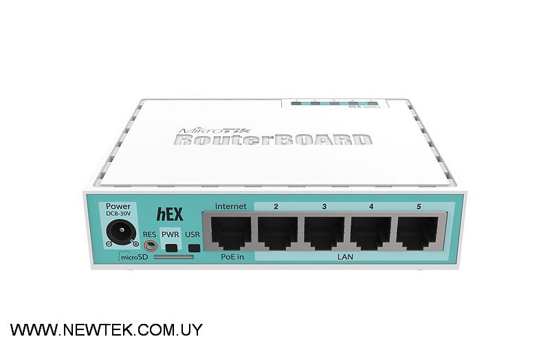 Router Cableado MicroTik hEX RB750GR3 Gigabit x5 Dual Core 880MHz Micro SD USB