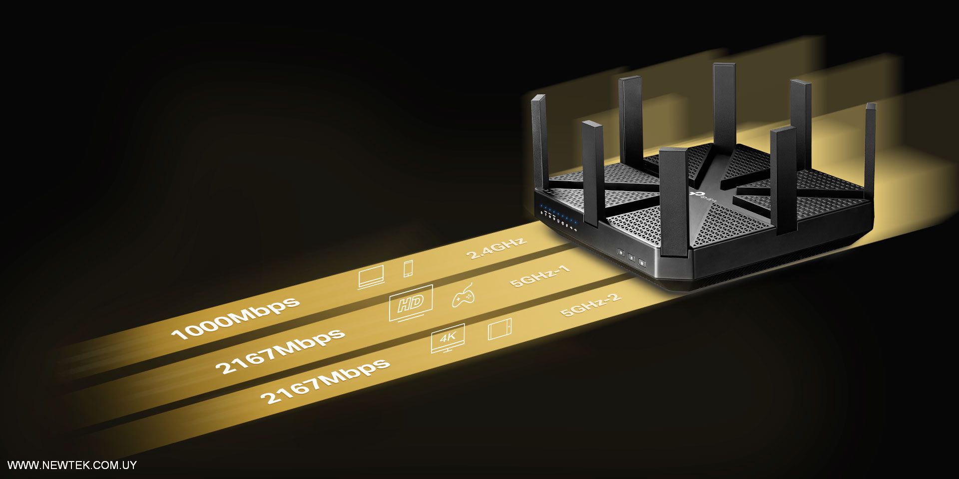 Router Inalambrico TP-Link ARCHER C5400 Hasta 5334Mbps TriBand 8 Antenas Gigabit