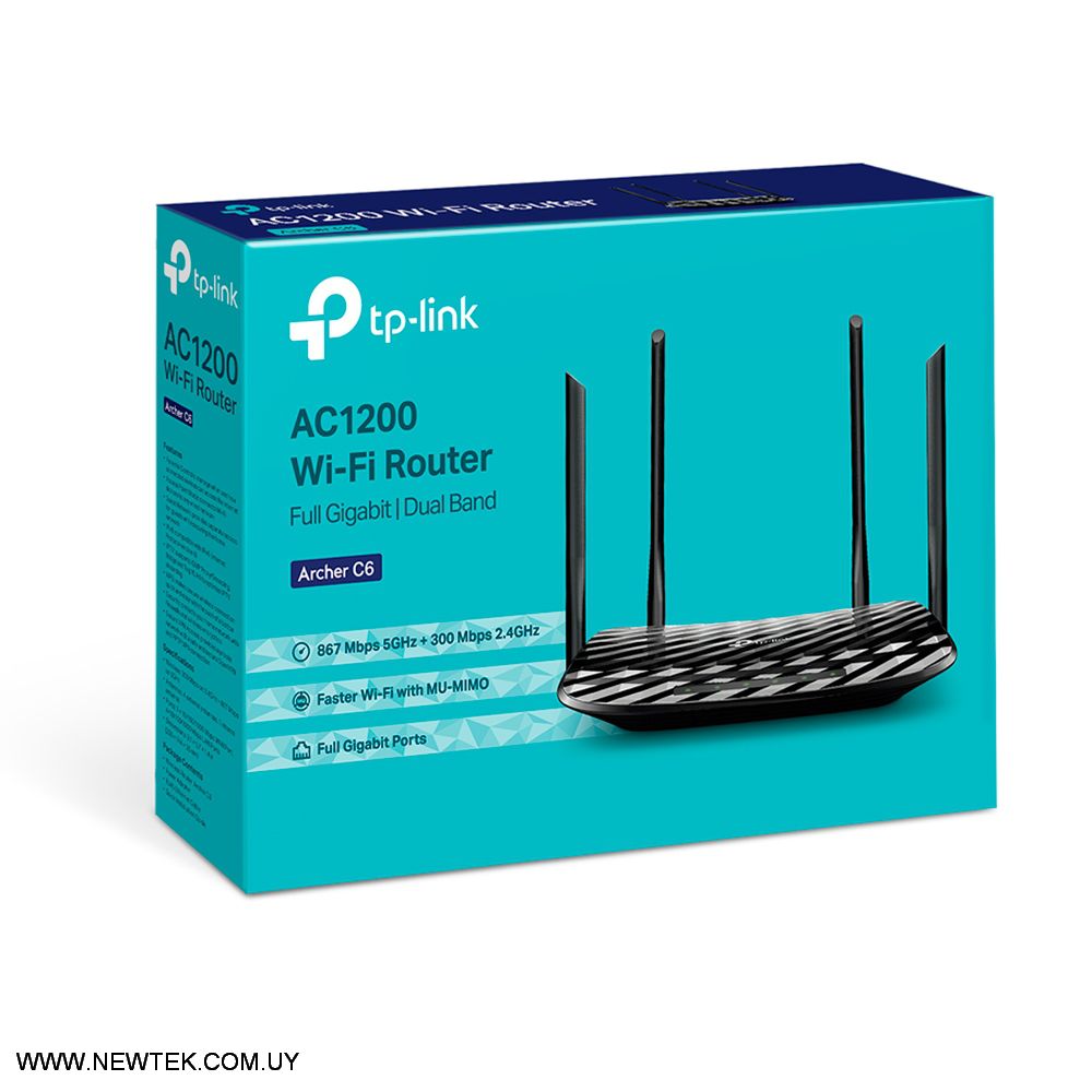 Router Inalambrico TP-Link Archer C6 AC1200 Dual Band 2.4/5.0GHz Cuatro Antenas