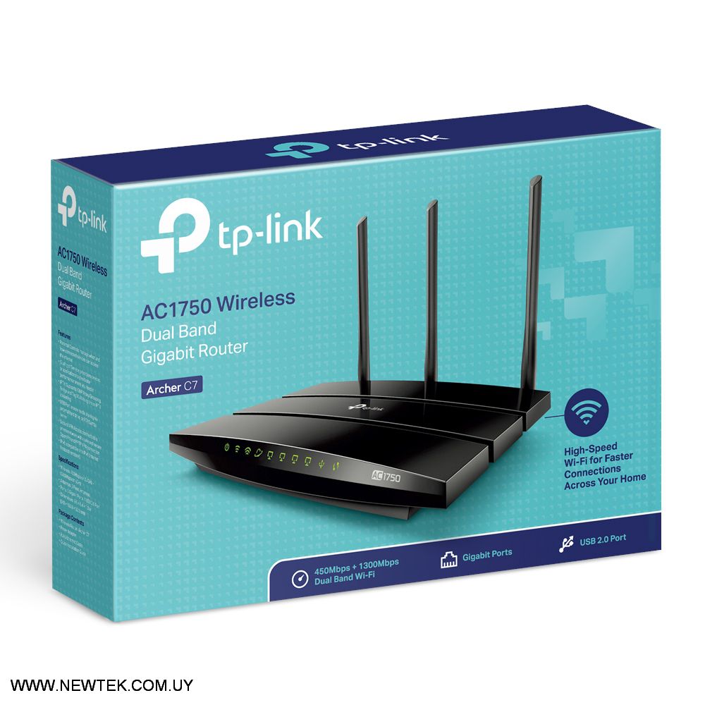 Router Inalambrico Tp-Link AC1750 Archer C7 3 Antena 5dBi Puerto USB 1300Mb 5GHz