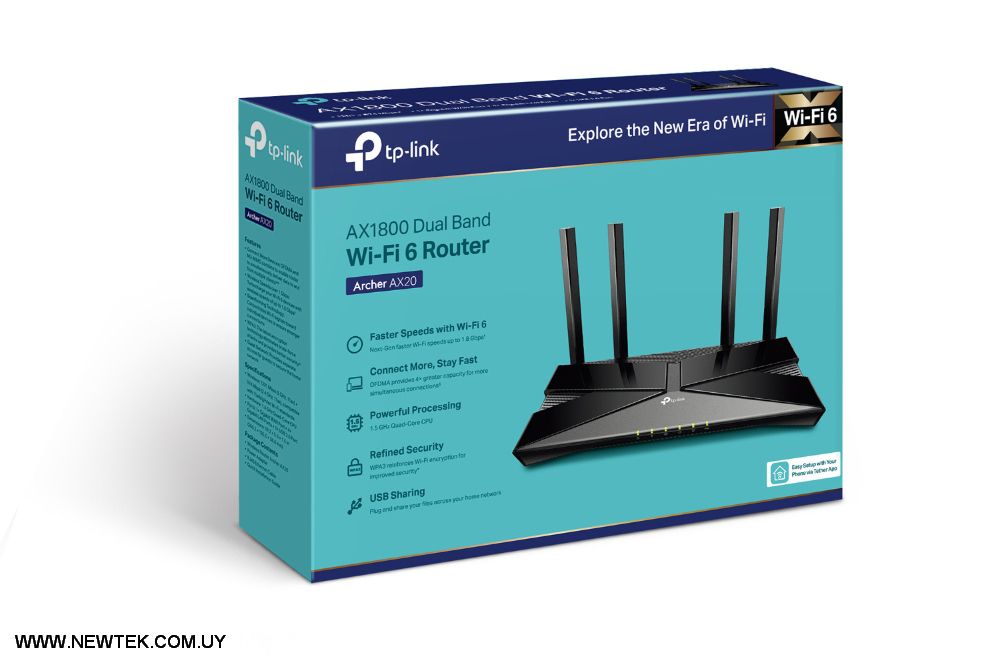 Router Inalambrico Tp-Link Archer AX20 Enrutador Wi-Fi 6 AX1800 1.8Gbps Gigabit