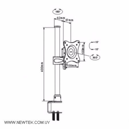 Soporte De Mesa Brateck LCD-T11 Para Monitores desde 13" hasta 27" Pulgadas VESA