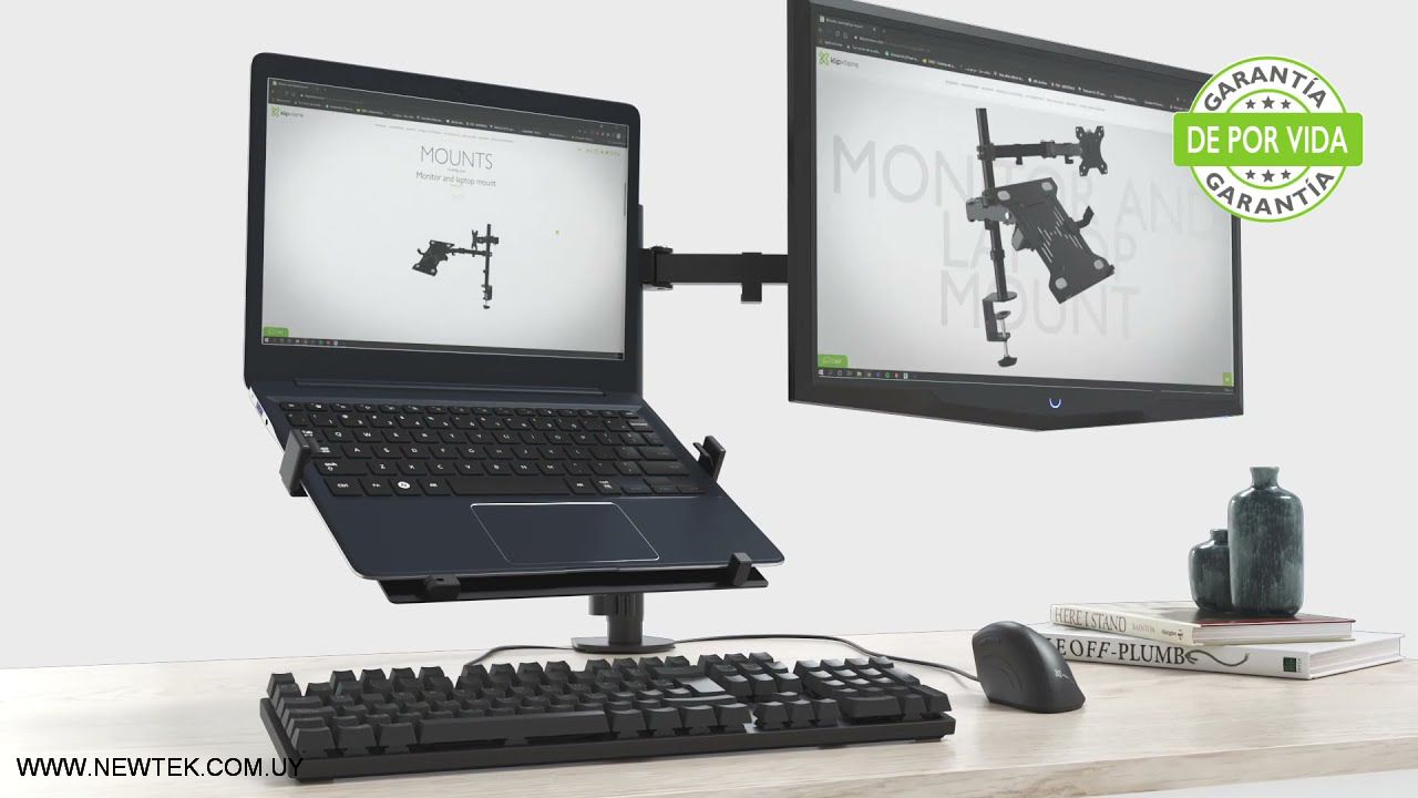 Soporte de Mesa KLIPXTREME KMM-301 Notebook y Monitor de 13" a 32" Articulado