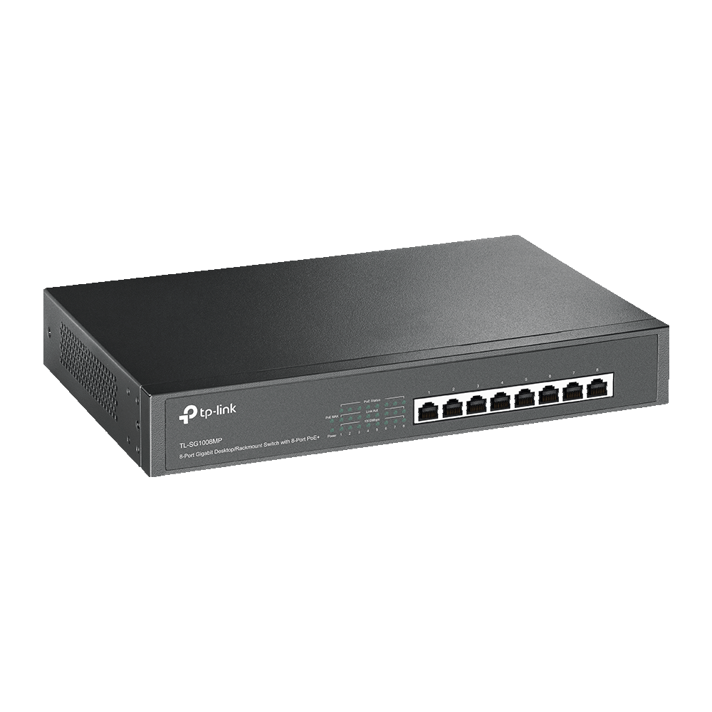 Switch Tp-Link TL-SG1008MP Con 8 puertos Gigabit con PoE+ 153W Rack