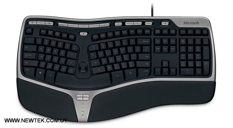Teclado Cableado Microsoft 4000 Natural Ergonómico Con Reposamuñecas En Español