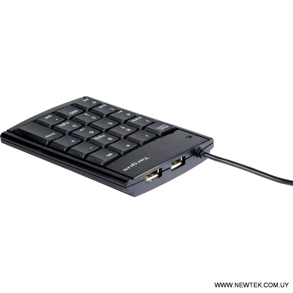 Teclado Numerico Targus PAUK10U KeyPad Cableado USB Tipo HUB 2 Puertos USB 2.0