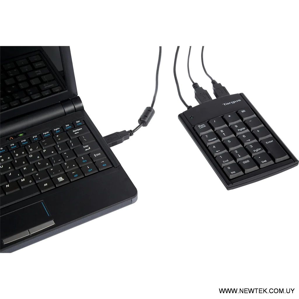 Teclado Numerico Targus PAUK10U KeyPad Cableado USB Tipo HUB 2 Puertos USB 2.0