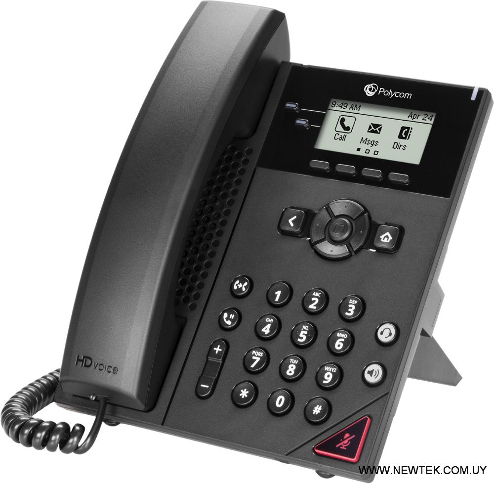 Telefono IP VoIP Polycom VVX150 con 2 Lineas LAN Ethernet Poe 2200-48810-025