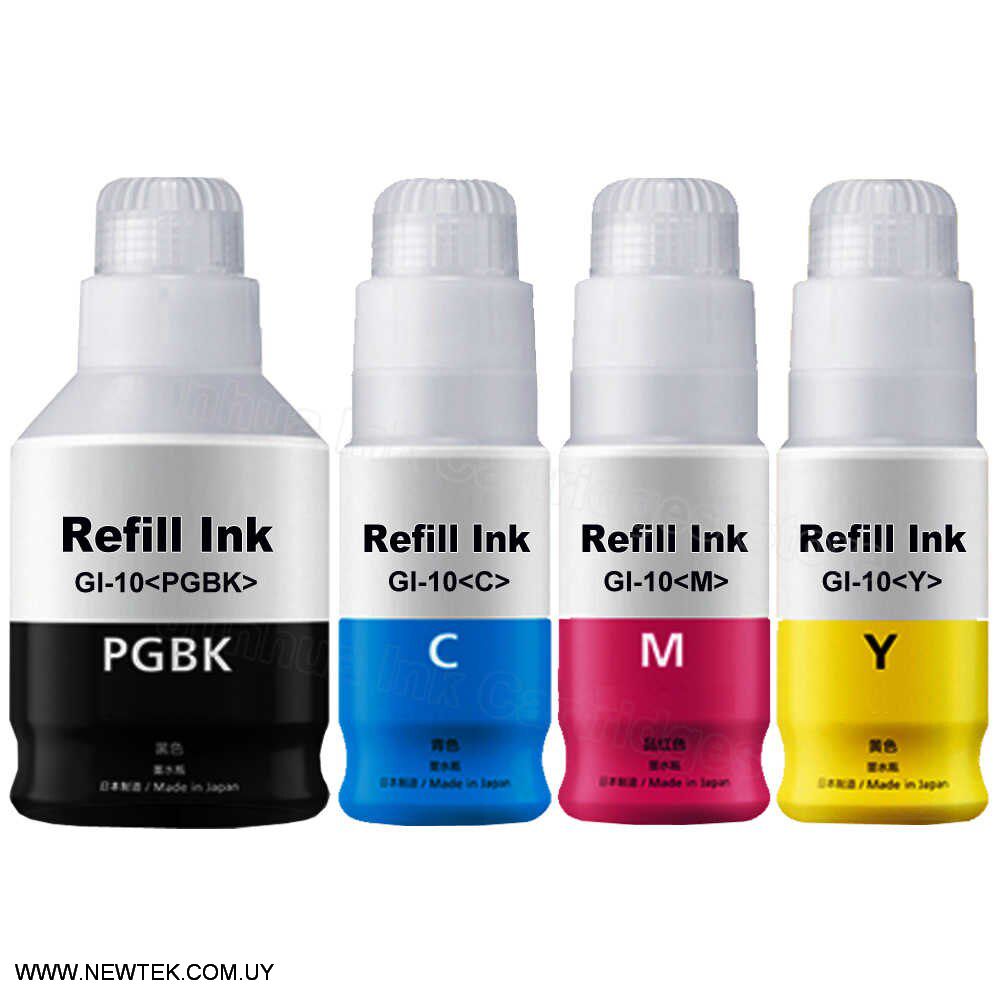 Tinta Canon GI-10Y/M/C Botella de Tinta Magenta/Cyan/Amarillo G6010/G5010/GM2010