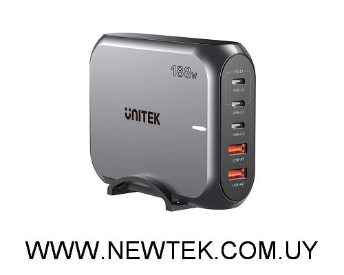 Cargador GaN Unitek de escritorio 188w