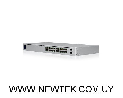 Switch 24 UBIQUITI USW-24-PoE 8GbE 2 SFP 16 GbE PoE+ 95W  Pantalla 1.3" Touch