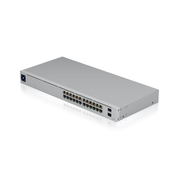 Switch 24 UBIQUITI USW-24-PoE 8GbE 2 SFP 16 GbE PoE+ 95W  Pantalla 1.3" Touch