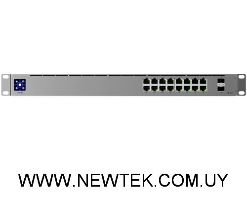 Switch 16 UBIQUITI USW-16-POE 8GbE 2 SFP 8 GbE PoE+ 42W Pantalla 1.3" Touch