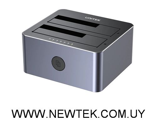Dock Station Unitek Y-3026GY01 doble bahía para Discos 2.5" y 3.5" SATA III