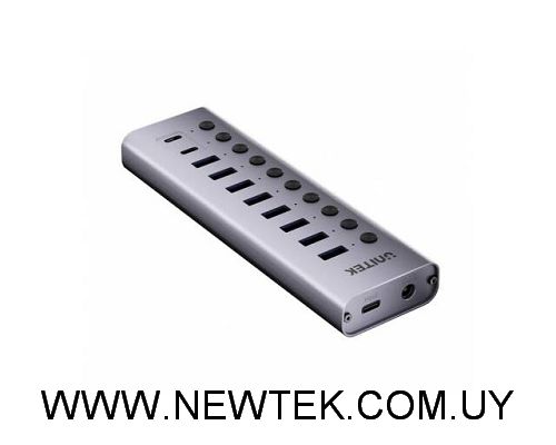 Adaptador Unitek HUB USB-C 10 en 1 5Gbps con interruptor