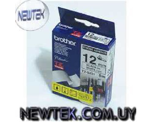 Cinta Rotuladora Brother TZ-S231 12mm 8m PT-1090 PT-2100 PT-7600 PT-2430PC