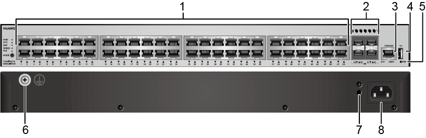 Switch Huawei S5735-L48P4S 48 Puertos Giga 4 Puertos SFP Giga PoE+ 380W