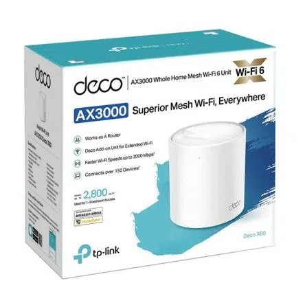 Access Point Tp-Link Deco X60 Ax3000 (1-pack) WiFi Mesh Dual Band 2.4GHz 5GHz